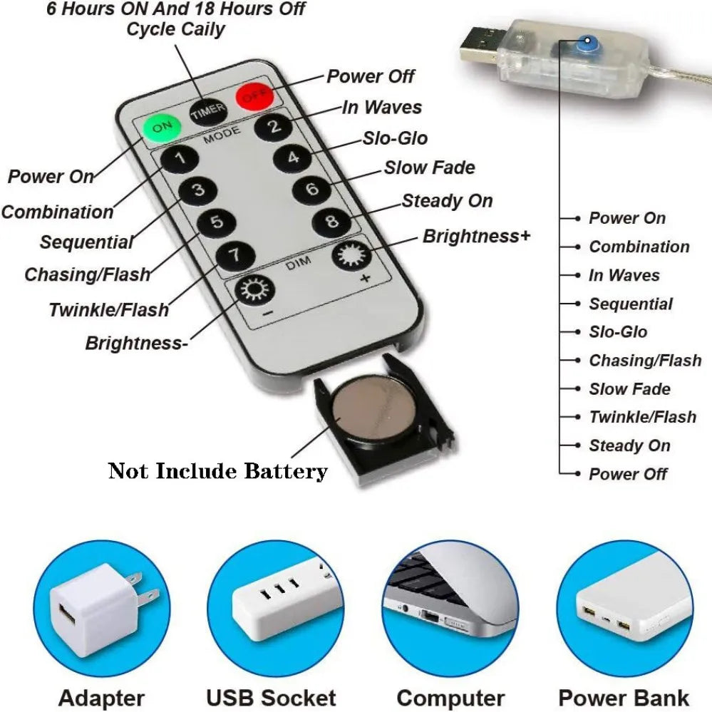 RGB Curtain LED Lights with Remote Control