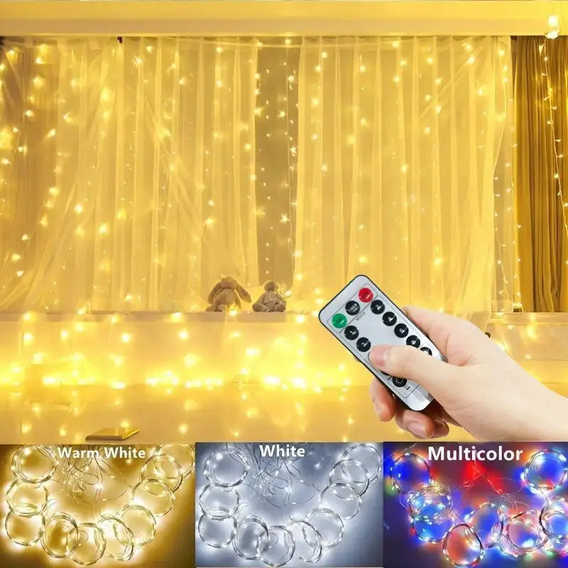 RGB Curtain LED Lights with Remote Control